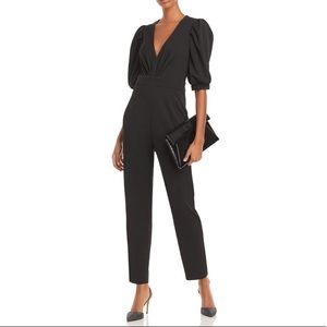 Aqua V-Neck Puff Sleeve Jumpsuit